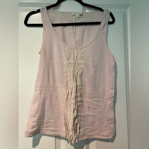 Banana Republic Cream Rose Tank Top with Ruffle Detail Sz L